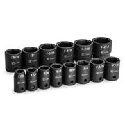 Capri Tools 1/2 in. Drive Shallow Impact Socket Set, 7/16 to 1-1/4 in., SAE, 14-Piece CP55000-14SS